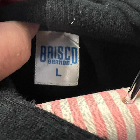 BRISCO Black Hoodie with Pink Medieval Cross Pocket Cotton/Poly Goth Wom… - Picture 4 of 5